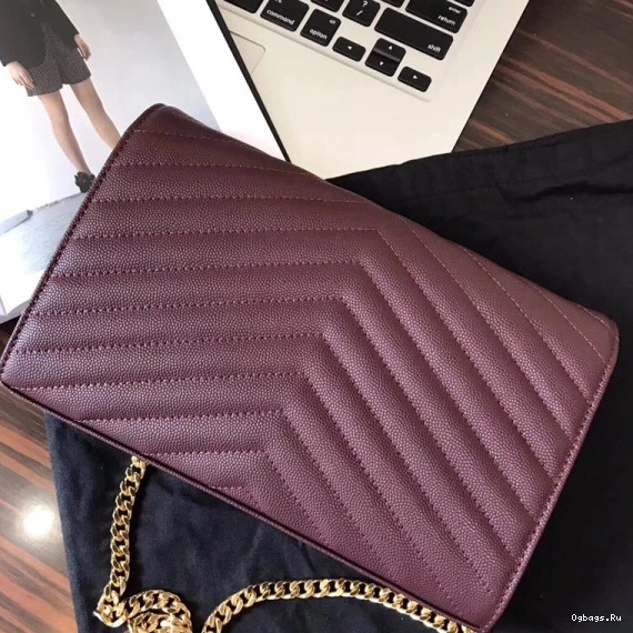 MATELASSÉ YSL CASSANDRE WALLET CHAIN 0723